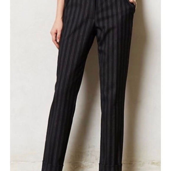 Anthropologie Pants - Anthropologie | Cartonnier Black Pinstripe Trouser